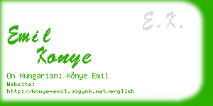 emil konye business card