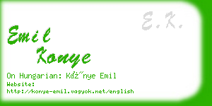 emil konye business card